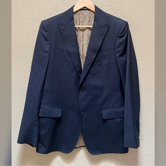 Fendi Blue Wool Men's Suit Jacket Size 52